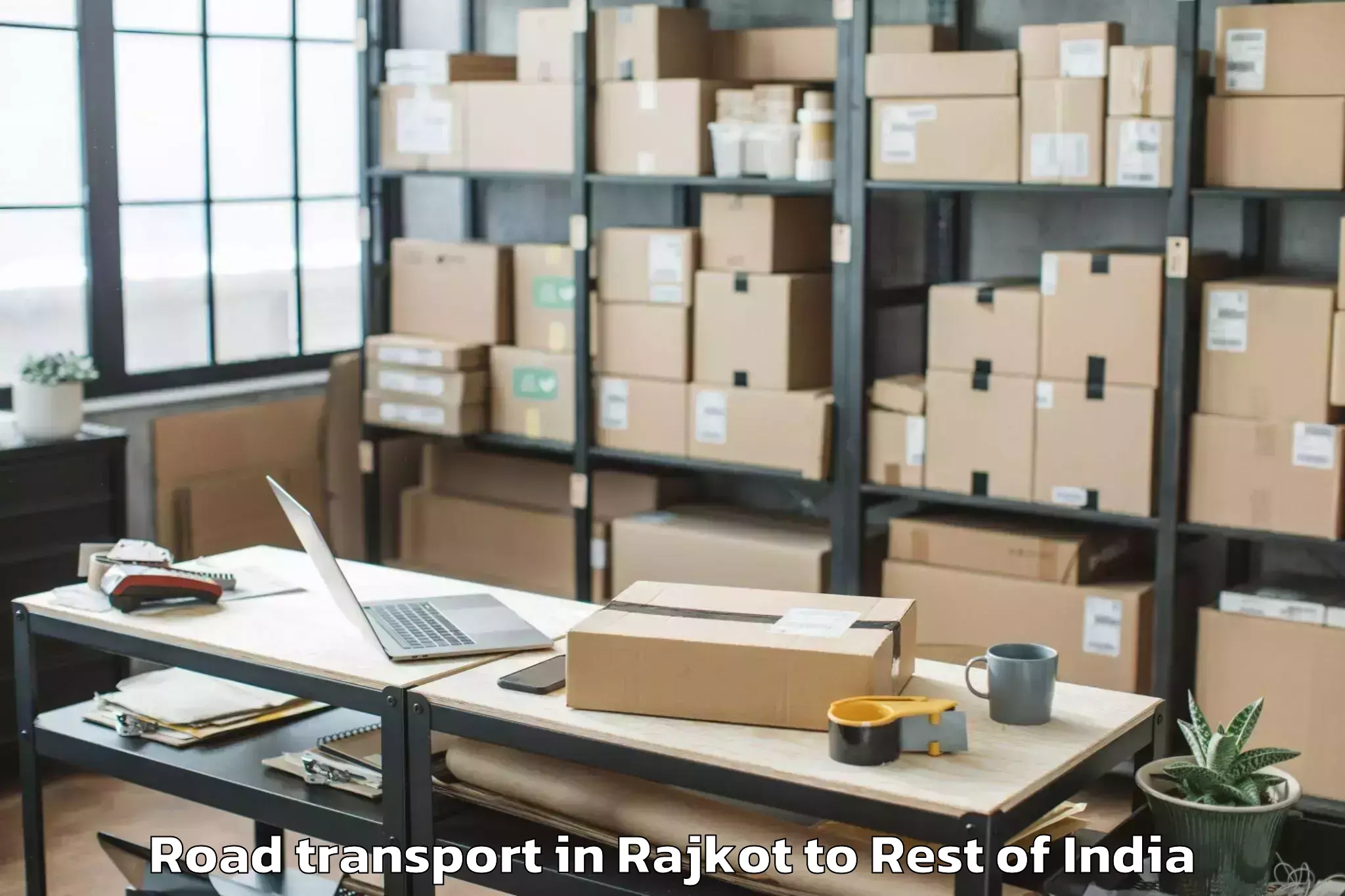 Top Rajkot to Kyathampally Road Transport Available